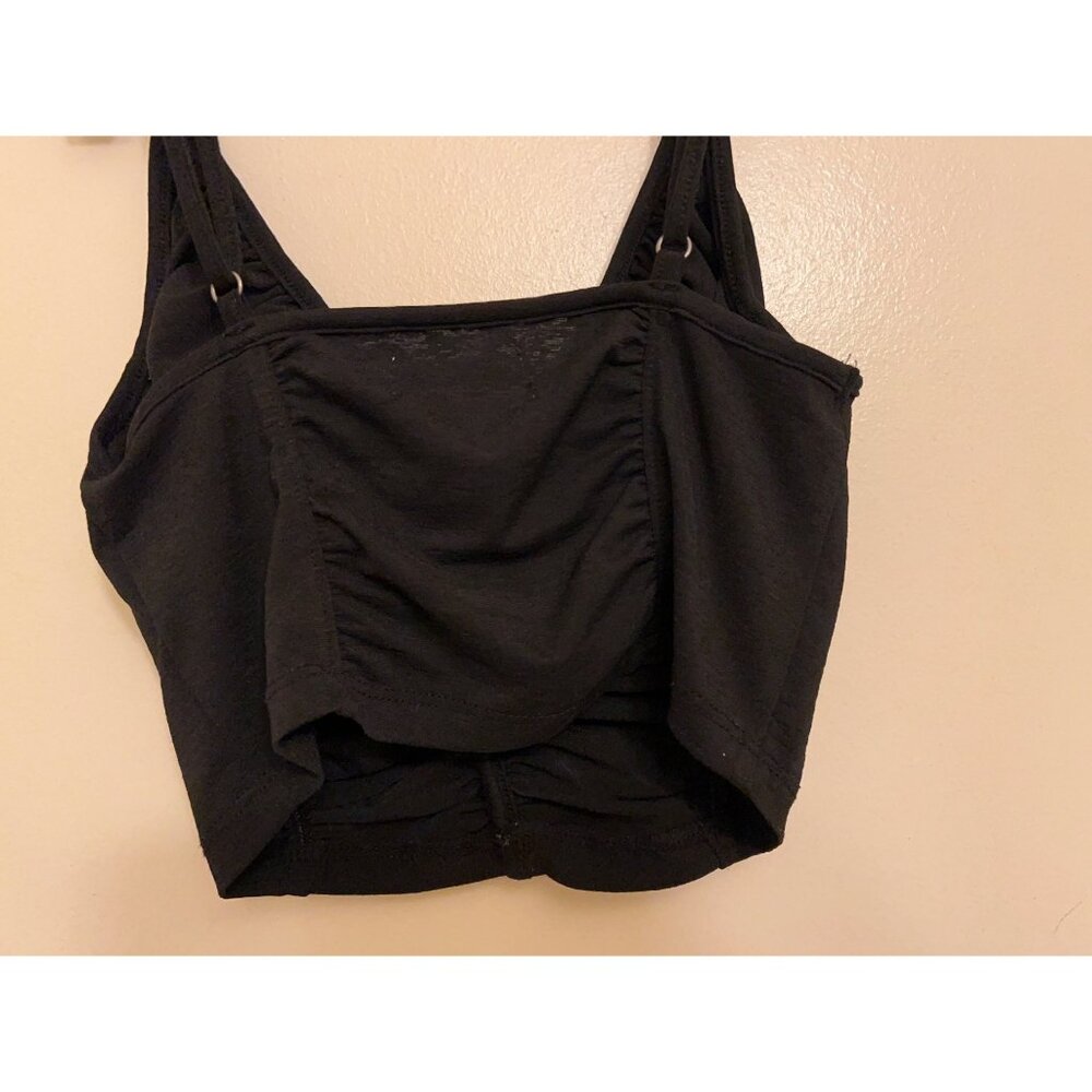 Urban Outfitters/ Women’s Crop Top/ Black/Ruched Crop drawstring/ Small - Picture 3 of 12